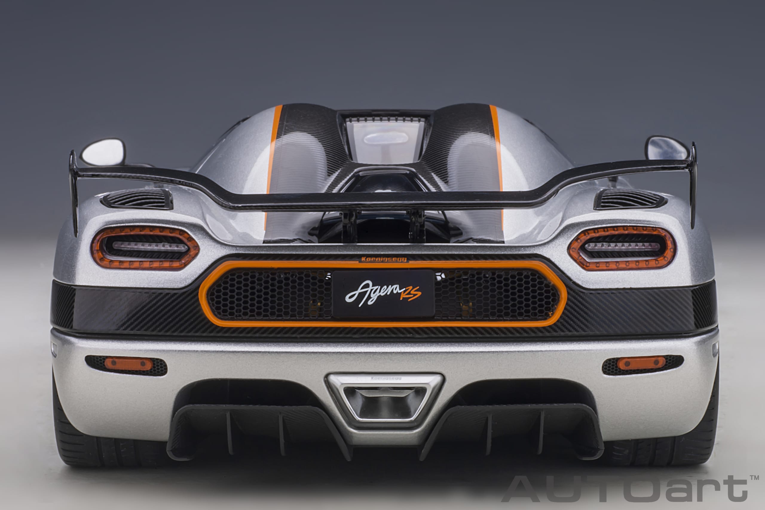 Koenigsegg Agera RS (Moon Silver / Carbon with Orange Accents) | AUTOart