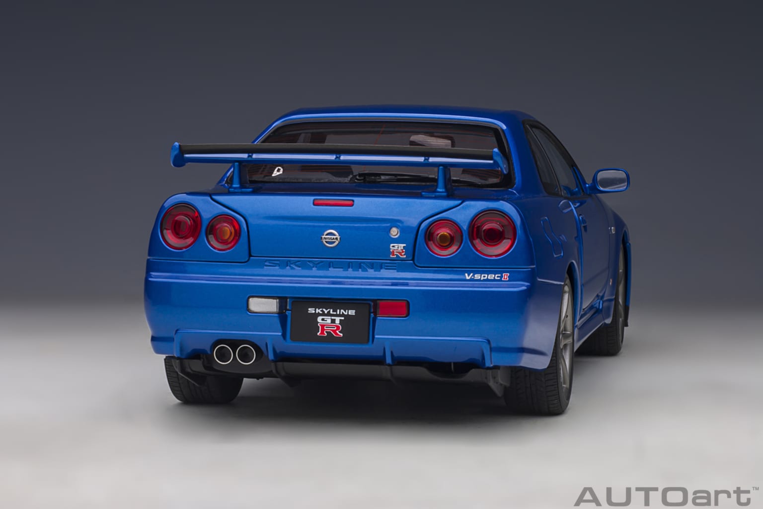 Nissan Skyline Gt R R34 V Spec Ii Bayside Blue Autoart 